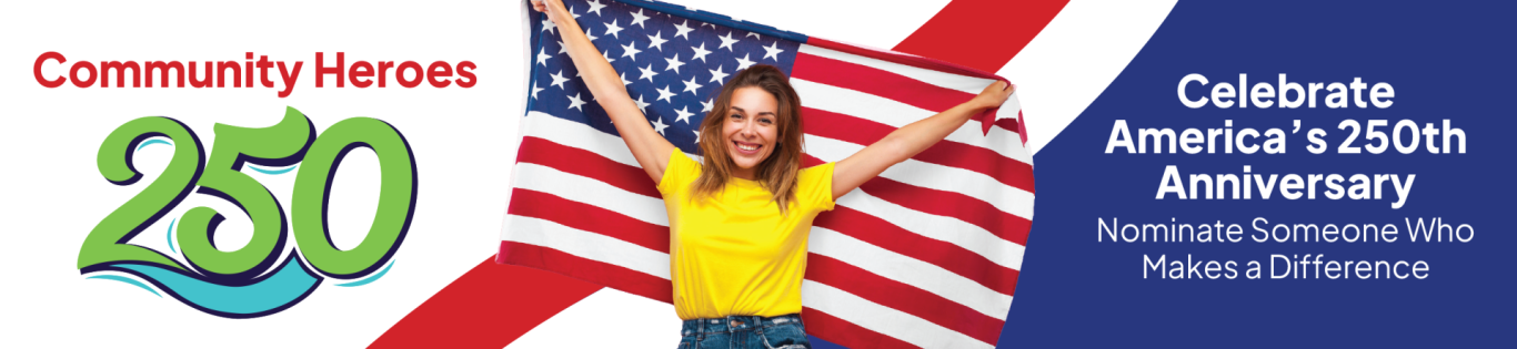 Woman holding flag